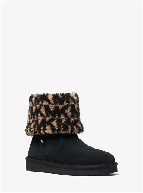 michael kors julia logo sherpa and suede boot|Julia Logo Sherpa and Suede Boot .